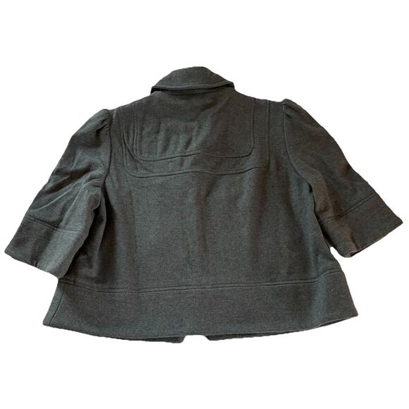 French Connection 3/4 Sleeve Gray Cotton 3 Button Short Jacket Size 8 - Picture 4 of 13